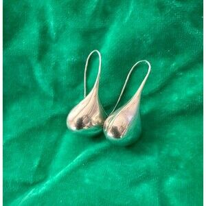 Vtg 925 Taxco Sterling Silver Mexico TH-04 Solid Drop Dangle Earrings 17 grams